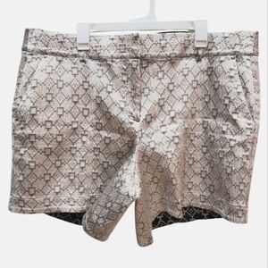 Sz 20 Lane Bryant Womens Meyallic Gold Textured Geometric Print Plus Shorts